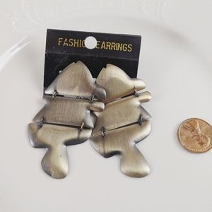 🖤3 for 25 🖤 Brushed Gold Tone Bass Fish Earrings